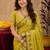 Parrot soft silk blend banarasi jacuard work pethani saree with unstitched blouse piece