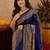 Blue soft silk blend banarasi jacuard work pethani saree with unstitched blouse piece