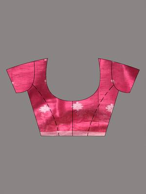 Pink texture motifs tissue saree with stripes pallu 4