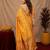 Yellow soft silk blend banarasi jacuard work pethani saree with unstitched blouse piece