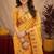 Yellow soft silk blend banarasi jacuard work pethani saree with unstitched blouse piece