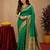 Green soft silk blend banarasi jacuard work pethani saree with unstitched blouse piece