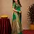 Green soft silk blend banarasi jacuard work pethani saree with unstitched blouse piece