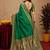Green soft silk blend banarasi jacuard work pethani saree with unstitched blouse piece