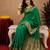 Green soft silk blend banarasi jacuard work pethani saree with unstitched blouse piece