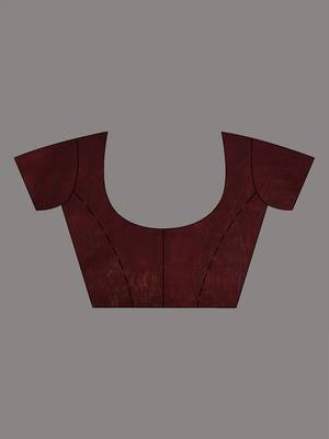 Elegant maroon cotton saree with sequin embellishments and pom pom 4