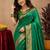 Green soft silk blend banarasi jacuard work pethani saree with unstitched blouse piece