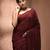 Elegant maroon cotton saree with sequin embellishments and pom pom