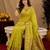 Parrot soft silk blend banarasi jacuard work pethani saree with unstitched blouse piece