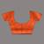 Elegant orange cotton saree with sequin embellishments and pom pom