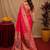 Pink soft silk blend banarasi jacuard work pethani saree with unstitched blouse piece