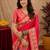Pink soft silk blend banarasi jacuard work pethani saree with unstitched blouse piece