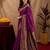 Purple soft silk blend banarasi jacuard work pethani saree with unstitched blouse piece