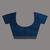 Elegant sapphire blue cotton saree with sequin embellishments and pom pom