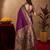 Purple soft silk blend banarasi jacuard work pethani saree with unstitched blouse piece