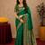 Green soft silk blend banarasi jacuard work pethani saree with unstitched blouse piece
