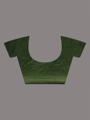 Elegant green cotton saree with sequin embellishments and pom pom 4