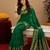 Green soft silk blend banarasi jacuard work pethani saree with unstitched blouse piece
