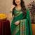 Green soft silk blend banarasi jacuard work pethani saree with unstitched blouse piece