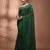 Elegant green cotton saree with sequin embellishments and pom pom