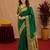 Green soft silk blend banarasi jacuard work pethani saree with unstitched blouse piece