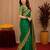 Green soft silk blend banarasi jacuard work pethani saree with unstitched blouse piece