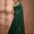 Elegant green cotton saree with sequin embellishments and pom pom
