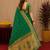 Green soft silk blend banarasi jacuard work pethani saree with unstitched blouse piece