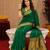 Green soft silk blend banarasi jacuard work pethani saree with unstitched blouse piece