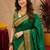 Green soft silk blend banarasi jacuard work pethani saree with unstitched blouse piece