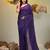 Elegant purple cotton saree with sequin embellishments and pom pom