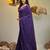 Elegant purple cotton saree with sequin embellishments and pom pom