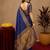 Blue soft silk blend banarasi jacuard work pethani saree with unstitched blouse piece