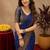 Blue soft silk blend banarasi jacuard work pethani saree with unstitched blouse piece
