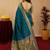 Teal blue soft silk blend banarasi jacuard work pethani saree with unstitched blouse piece