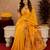 Yellow soft silk blend banarasi jacuard work pethani saree with unstitched blouse piece