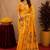 Yellow soft silk blend banarasi jacuard work pethani saree with unstitched blouse piece