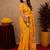 Yellow soft silk blend banarasi jacuard work pethani saree with unstitched blouse piece