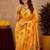 Yellow soft silk blend banarasi jacuard work pethani saree with unstitched blouse piece
