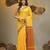 Yellow cotton handspun soft saree with texture borders