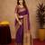 Purple soft silk blend banarasi jacuard work pethani saree with unstitched blouse piece