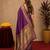 Purple soft silk blend banarasi jacuard work pethani saree with unstitched blouse piece