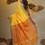 Yellow cotton handspun soft saree with texture borders