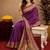 Purple soft silk blend banarasi jacuard work pethani saree with unstitched blouse piece