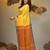 Yellow cotton handspun soft saree with texture borders