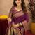 Purple soft silk blend banarasi jacuard work pethani saree with unstitched blouse piece