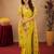 Parrot soft silk blend banarasi jacuard work pethani saree with unstitched blouse piece