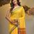 Yellow cotton handspun soft saree with texture borders