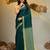 Teal cotton handspun soft saree with texture borders