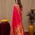 Pink soft silk blend banarasi jacuard work pethani saree with unstitched blouse piece